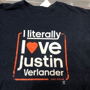 HOUSTON ASTROS "ALTUVE" Size 2XL T-SHIRT ("I Love Justin Verlander" quote)